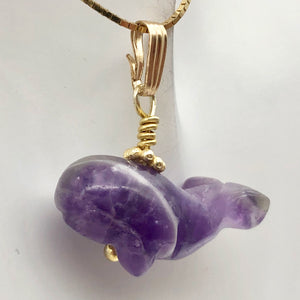 Purple Amethyst Whale and 14K Gold Filled Pendant | 7/8" Long | 509281AMG - PremiumBead Alternate Image 3