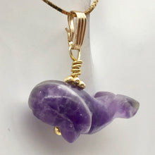 Load image into Gallery viewer, Amethyst Whale Pendant Necklace | Semi Precious Stone Jewelry | 14k Pendant - PremiumBead Alternate Image 3
