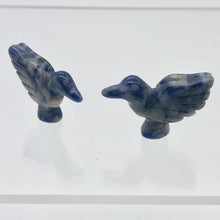 Load image into Gallery viewer, 2 Hand Carved Sodalite Dove Bird Beads | 18x18x7mm | Blue white - PremiumBead Primary Image 1
