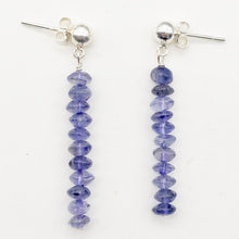 Load image into Gallery viewer, Vibrant Faceted Iolite Dangling Post Earrings | Sterling Silver | 1 3/4&quot; Long |
