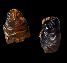 Load image into Gallery viewer, Namaste 2 Hand Carved Tiger&#39;s Eye Buddha Beads | 18.5x16x9.5mm | Golden Brown
