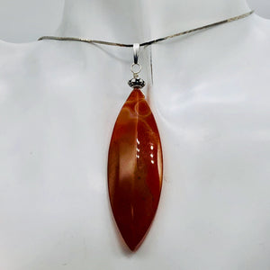 Sardonyx Sterling Silver Marquis Briolette Pendant | 2 3/4" Long | Red | 1 ea |