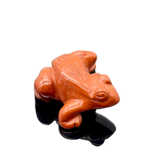 Load image into Gallery viewer, Stone Charming Carved Brecciated Jasper Frog Figurine | 22x12.5x9mm | Red
