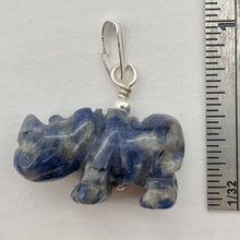 Load image into Gallery viewer, Sodalite Rhinoceros Pendant Necklace|Semi Precious Stone Jewelry|Silver Pendant - PremiumBead Alternate Image 6
