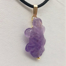 Load image into Gallery viewer, Charming Carved Natural Amethyst Lizard and 14K Gold Filled Pendant 509269AMG - PremiumBead Alternate Image 10
