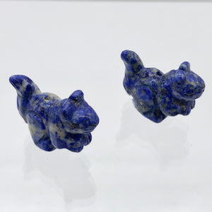 Nuts 2 Hand Carved Animal Sodalite Squirrel Beads | 22x15x10mm | Blue - PremiumBead Primary Image 1
