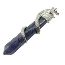 Load image into Gallery viewer, Snake Sterling Silver Fluorite Point | 2 1/4&quot; Long | Purple/Silver | 1 Pendant |
