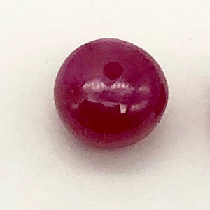 1 Gemmy Natural Ruby 5.25x3.5mm Smooth Roundel Bead | 1 1/4 carats|