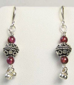 Dancers Rhodolite Garnet Solid Sterling Silver Earrings 306636B - PremiumBead Primary Image 1