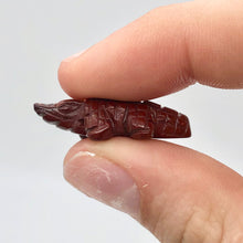 Load image into Gallery viewer, Red Gators 2 Carved Jasper Alligator Beads | 28x11x7mm | Red - PremiumBead Alternate Image 5
