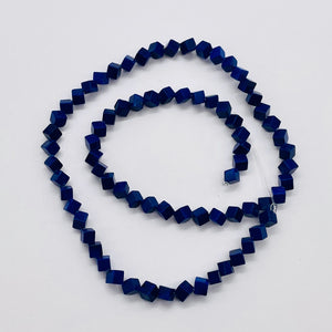 12 Lapis Diagonal Drill 4x4x5mm Cube Beads 8883