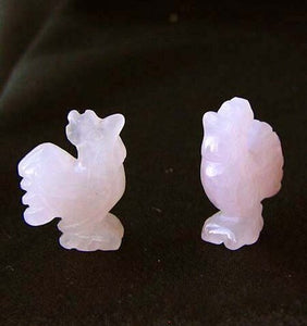 2 Cute Carved Rose Quartz Rooster Beads - PremiumBead Primary Image 1