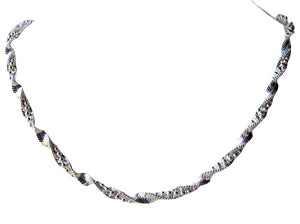 Festive! 16" Silver Bead Herringbone Twist Chain 10027A