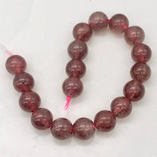 Load image into Gallery viewer, Strawberry Quartz w/Hematite Round | 11mm | Strawberry lilac | 36 Bead(s)
