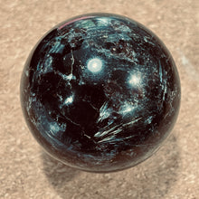 Load image into Gallery viewer, Arfvedsonite Scry Meditation Sphere Round | 2&quot; | Black/Silver | 1 Sphere|
