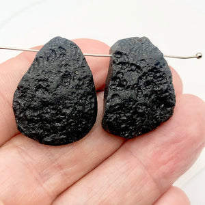 2 Unique Pendant Size Black Meteor Fragments 15 grams | 29x22x9to 28x21x9mm | - PremiumBead Alternate Image 4