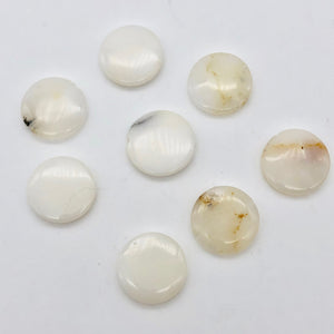 8 White African Opal 20mm Beveled Disc Beads 4936 - PremiumBead Primary Image 1