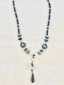 Hematite Freshwater Pearl Quartz and Silver Necklace 210656 - PremiumBead Alternate Image 4