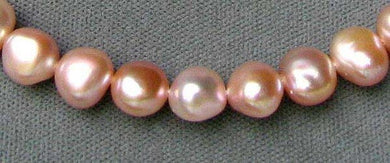 Rare 7 Natural, Untreated Peachy Pink Pebble FW Pearls 004465 - PremiumBead Primary Image 1