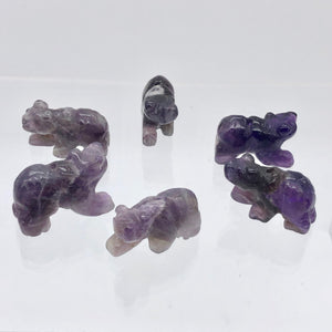2 Hand Carved Natural Amethyst Bear Beads | 22x12.5x9.5mm | Purple some w/white - PremiumBead Alternate Image 8