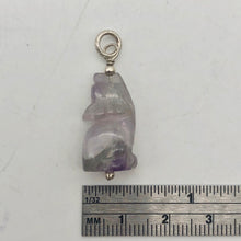 Load image into Gallery viewer, New Moon Amethyst Gray Wolf Solid Sterling Silver Pendant | 1.44&quot; (Long) - PremiumBead Alternate Image 8
