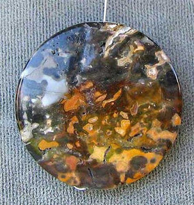 Exotic Tiger Jasper Disc Pendant Semi Precious Stone 13 Bead Strand| 30x5mm | - PremiumBead Alternate Image 4