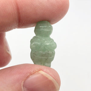 2 Carved Aventurine Goddess of Willendorf Beads | 20x9x7mm | Green - PremiumBead Alternate Image 3