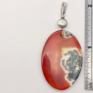 Tangerine Red and Green Natural Limbcast Pendant | 2 Inches Long |