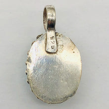Load image into Gallery viewer, Turquoise Sterling Silver Native Oval Pendant | 1 1/4&quot; Long | Blue/Silver |
