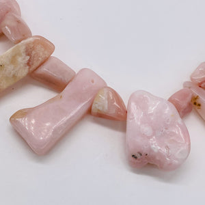 Peruvian Opal 91g Varied Bead Strand | 16" | Pink | 43 Beads |