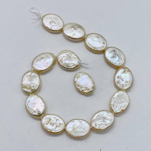 14 Designer Dream 14x10x4mm Cream Oval Coin Pearls 3913HS