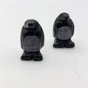 Hand-Carved Obsidian Penguin Bead Figurine! | 21.5x12.5x11mm | Black/White - PremiumBead Alternate Image 5