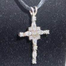 Load image into Gallery viewer, Shimmering Cubic Zirconia &amp; Sterling Cross Pendant 10549 - PremiumBead Alternate Image 4
