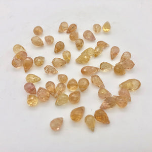 2 Natural Imperial Topaz Faceted Briolette Beads, 6x4mm, Pink/Yellow 3295B - PremiumBead Alternate Image 4