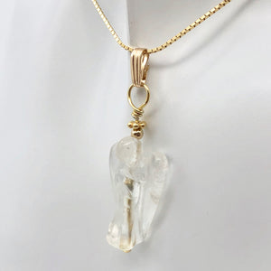 On the Wings of Angels Quartz 14K Gold Filled 1.5" Long Pendant 509284QZG - PremiumBead Primary Image 1