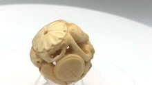 Load and play video in Gallery viewer, Cracked Chinese Zodiac Year of the Monkey Bone Bead| 30mm| Cream| Round| 1 Bead|
