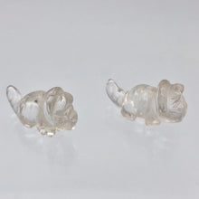 Load image into Gallery viewer, Dinosaur 2 Carved Quartz Triceratops Beads | 21.5x12x7.5mm | Clear - PremiumBead Alternate Image 3
