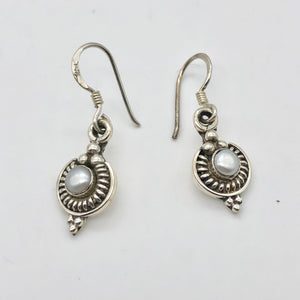 Antique Design Bali Pearl Solid Sterling Silver Earrings 4154 - PremiumBead Alternate Image 2