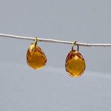 Load image into Gallery viewer, Fiery Orange Sapphire 18K Briolette Bead Pendant Pair | 5x4mm | 1.65tcs | 2 |
