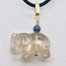 Load image into Gallery viewer, Smoky quartz Elephant Pendant Necklace|Semi Precious Stone Jewelry|14k Pendant
