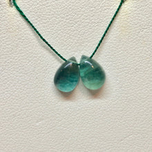 Load image into Gallery viewer, Rare 2 Seafoam Fluorite Pear Briolette Beads 9989 - PremiumBead Primary Image 1
