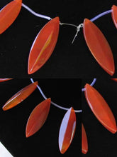 Load image into Gallery viewer, Designer Red Orange Sardonyx 64x20mm Pendant Bead Strand 109230D - PremiumBead Primary Image 1
