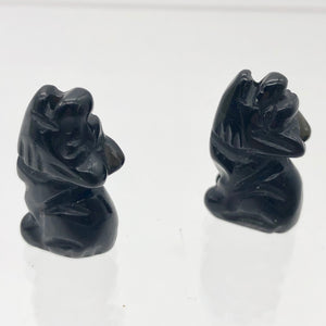 Howling New Moon Carved ObsidianWolf/Coyote Figurine - PremiumBead Alternate Image 7