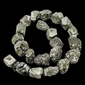 Pyrite Crystals | 24x19x12 to 15x15x14 | Silver Gold | 22 Beads