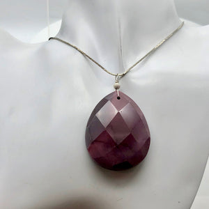 Deep Red Natural Faceted Mookaite Sterling Silver Wire Wrap Pendant| 2 1/4 Inch|