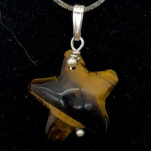 Load image into Gallery viewer, Tiger Eye Starfish Pendant Necklace | Semi Precious Stone | Silver Pendant | - PremiumBead Alternate Image 3
