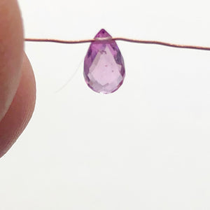 Natural Pink Sapphire Briolette Pendant Bead | 6x3x2mm | .43cts | 1 Bead |