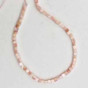 Natural Pink Mother of Pearl Shell 3x3x3mm Cube Bead Strand - PremiumBead Alternate Image 9