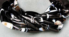 Load image into Gallery viewer, 2 Beads of Black &amp; White Sardonyx 3-Sided 40x10mm Tube Beads 005983 - PremiumBead Alternate Image 4
