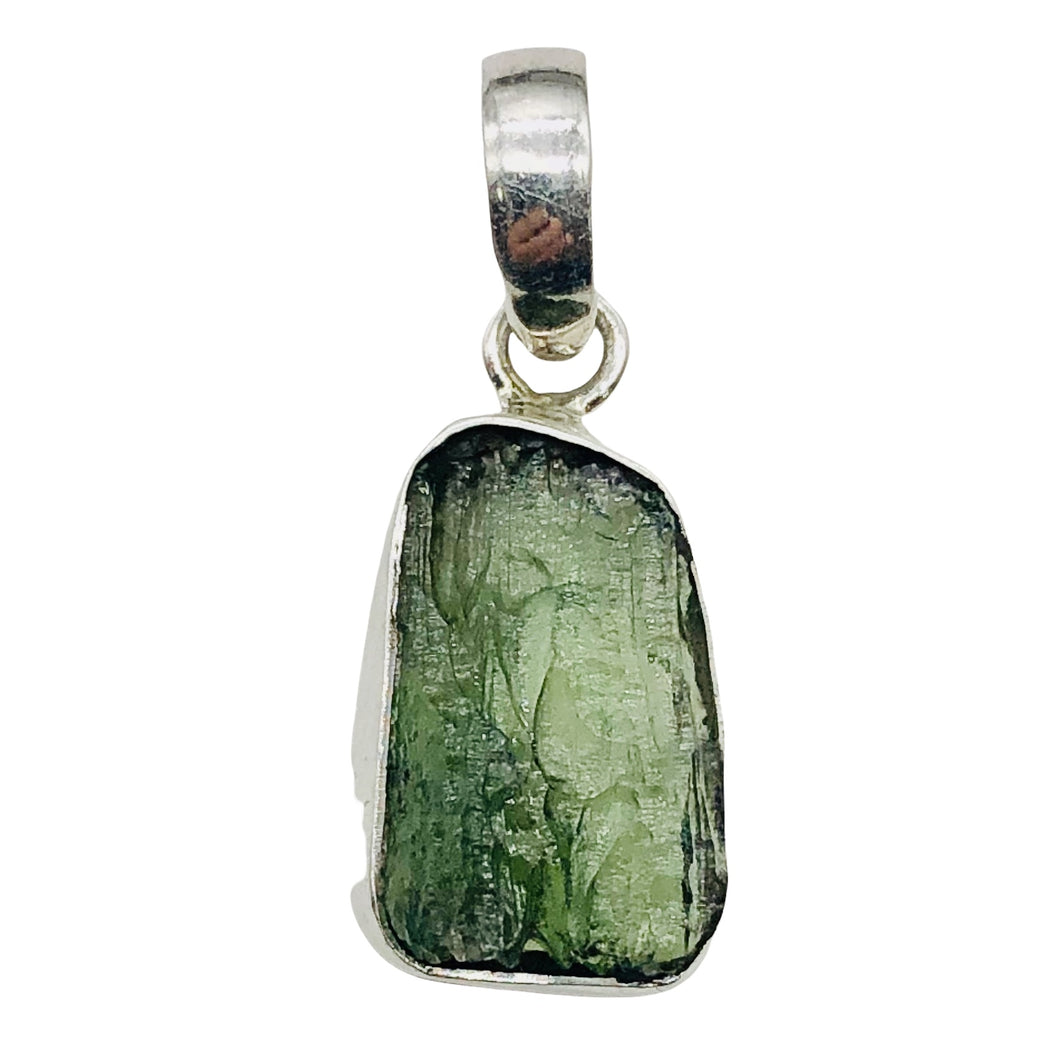 Moldavite Sterling Silver Drop | 1 1/8